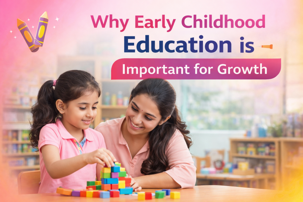 Child learning with teacher in classroom highlighting importance of early childhood education for growth and development