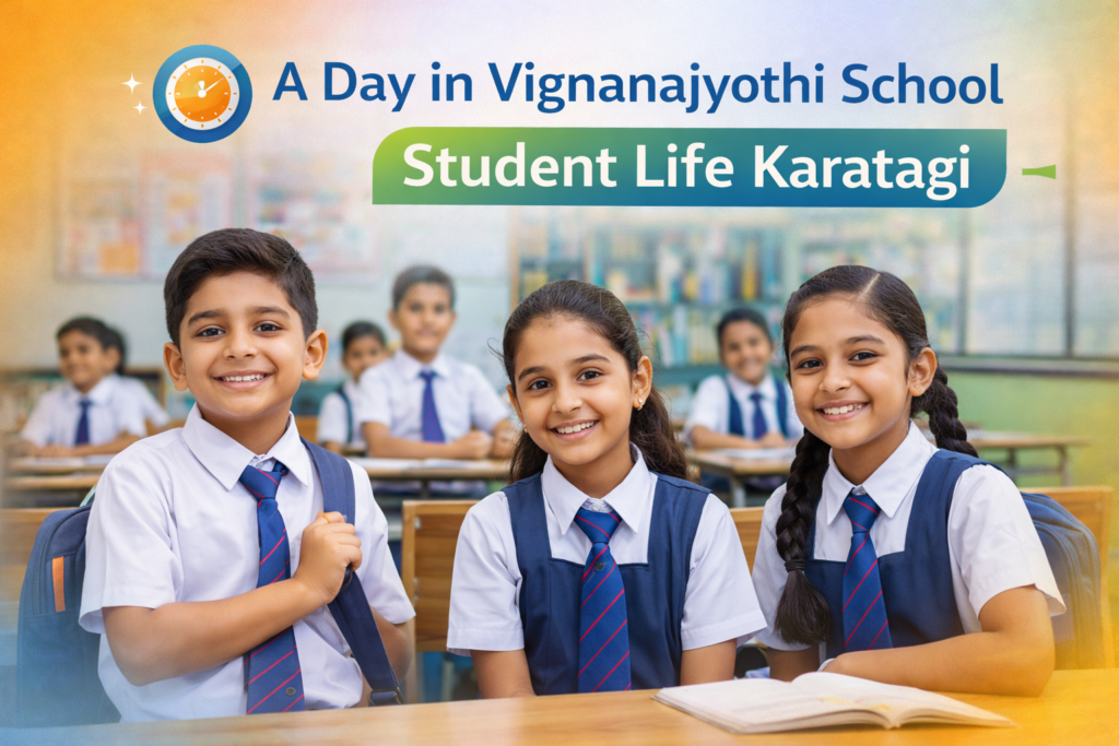 Students smiling in classroom representing a day in school life with learning, interaction, and positive environment