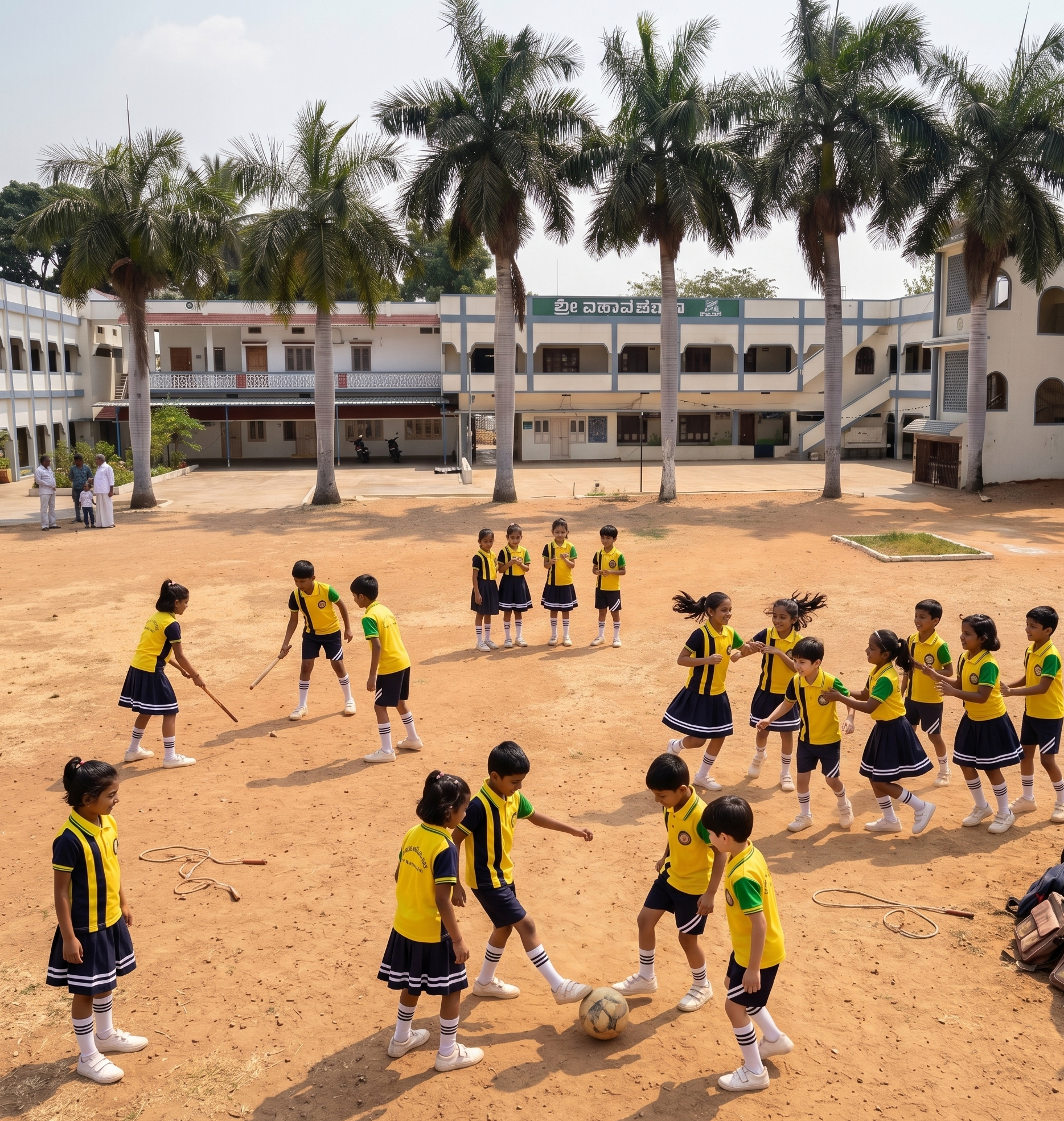 Children playing in the ground